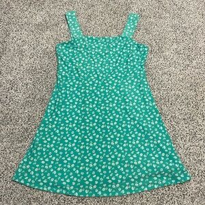 XL green/white Flora dress